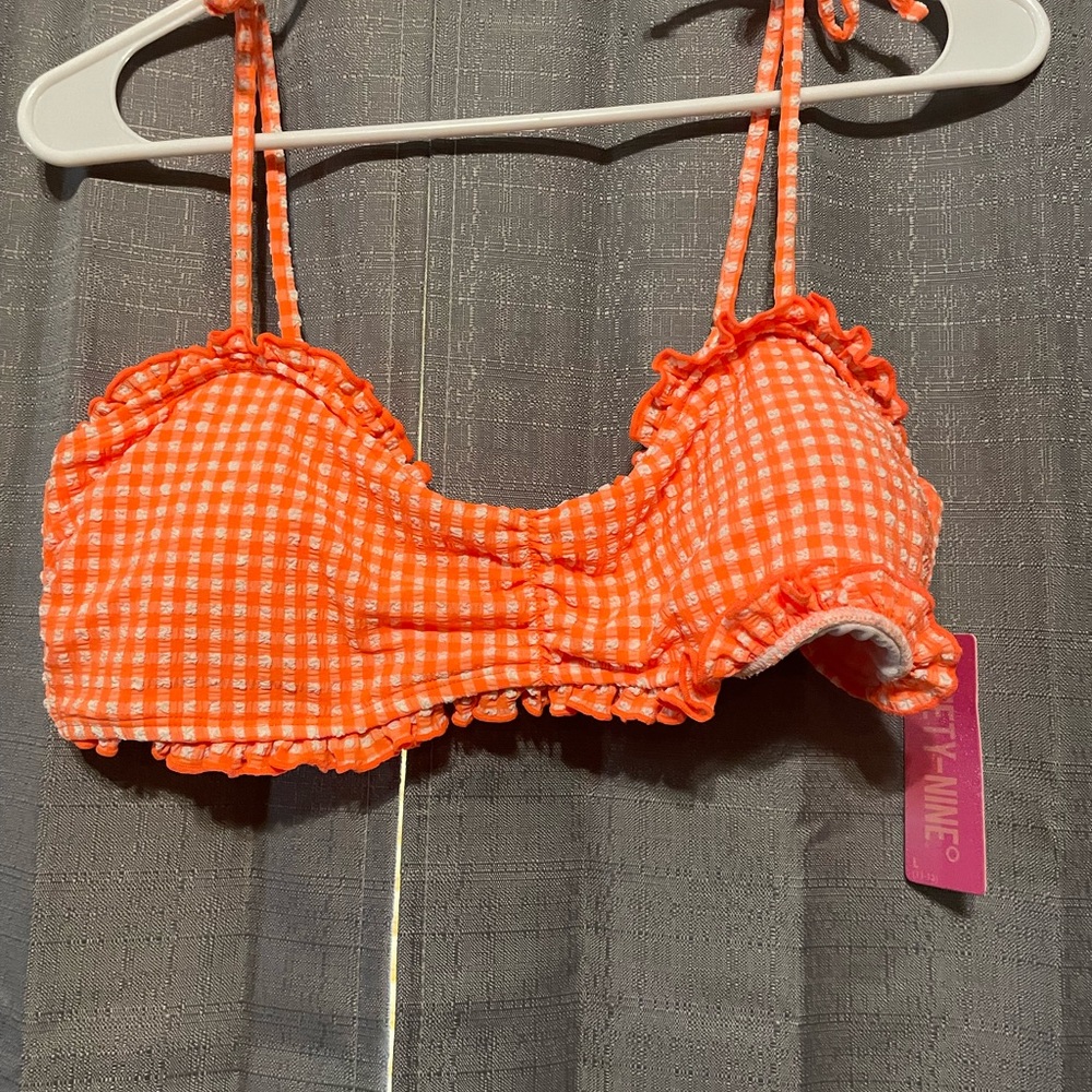 Kohl's Orange Gingham Bikini Top